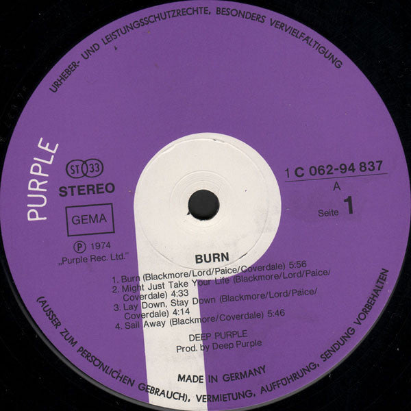 Deep Purple : Burn (LP, Album)