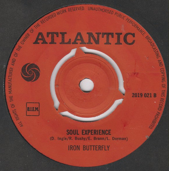 Iron Butterfly : In-A-Gadda-Da-Vida (7", Single)