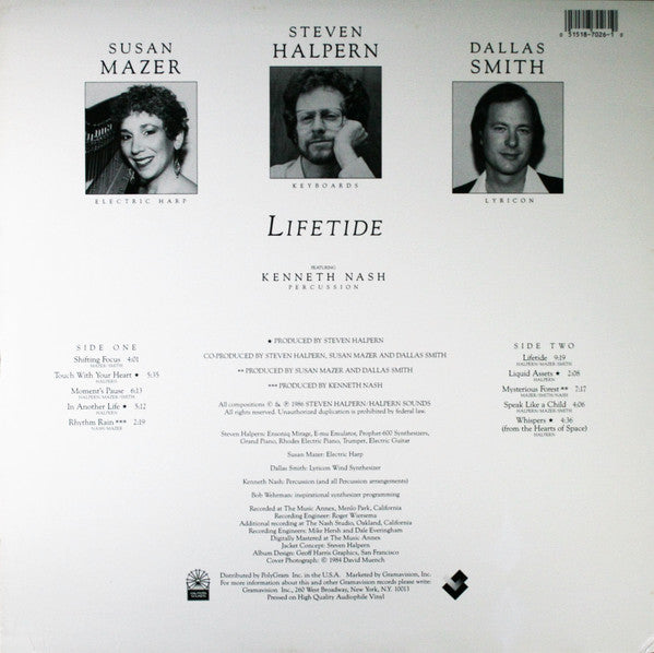 Steven Halpern, Susan Mazer, Dallas Smith (3) Featuring Kenneth Nash : Lifetide (LP, Album)