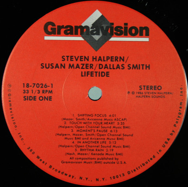 Steven Halpern, Susan Mazer, Dallas Smith (3) Featuring Kenneth Nash : Lifetide (LP, Album)