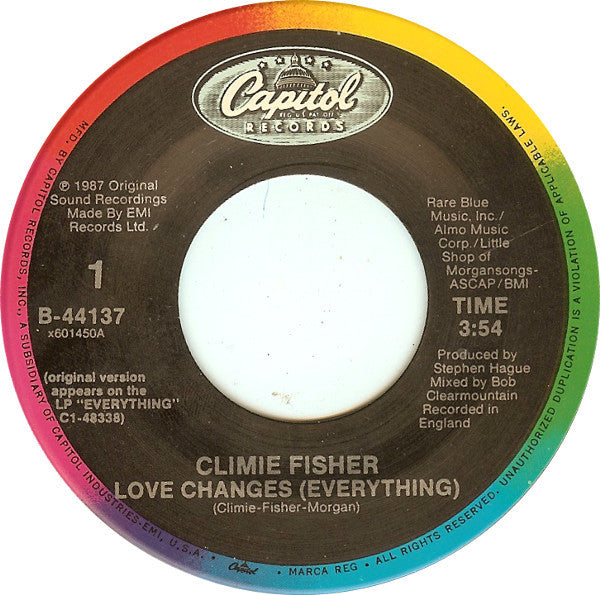 Climie Fisher : Love Changes (Everything) (7", Single)