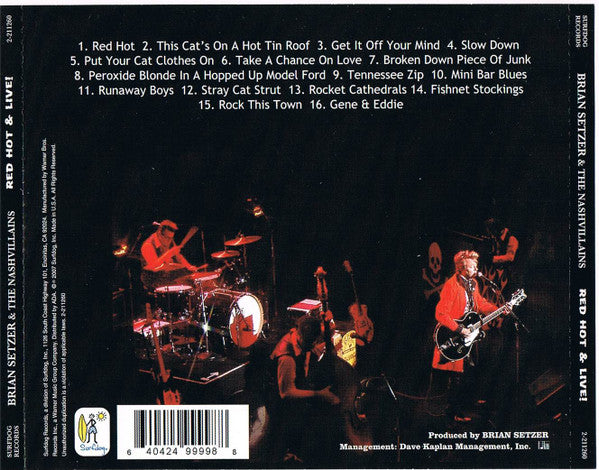 Brian Setzer And The Nashvillains : Red Hot & Live! (CD, Album)