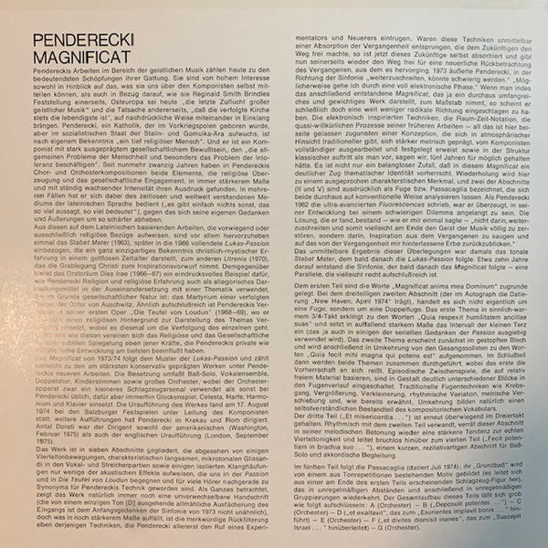 Krzysztof Penderecki - Chór Polskiego Radia, Soliści Chóru Filharmonii Im. Karola Szymanowskiego W Krakowie Und Chór Chłopięcy Filharmonii Im. Karola Szymanowskiego W Krakowie, Wielka Orkiestra Symfoniczna Polskiego Radia I Telewizji, Peter Lagger, Krzysz : Magnificat (LP, Quad)