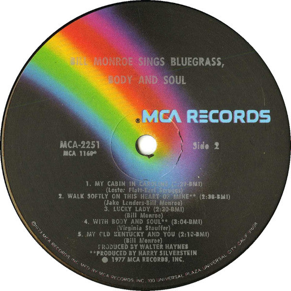 Bill Monroe : Sings Bluegrass, Body And Soul (LP, Comp, Glo)