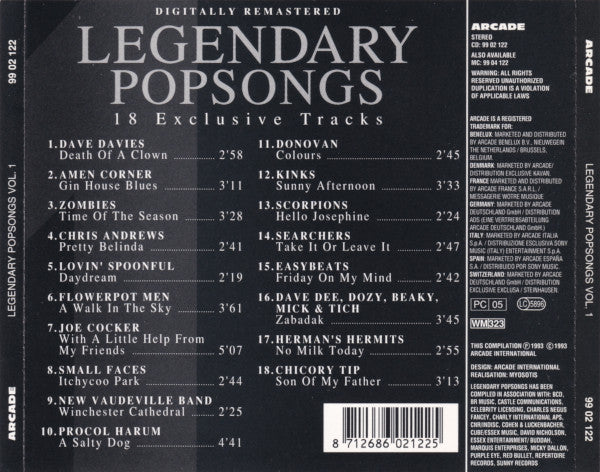 Various : Legendary Popsongs Vol. 1 (CD, Comp)