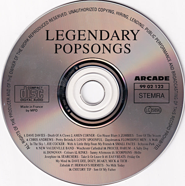 Various : Legendary Popsongs Vol. 1 (CD, Comp)