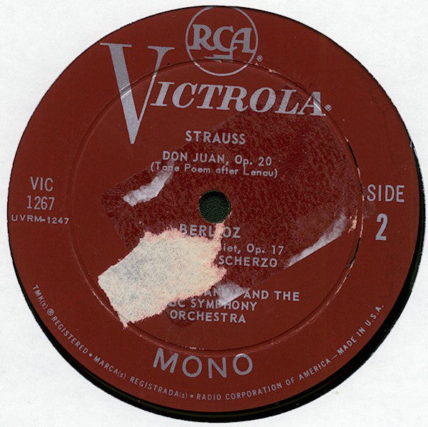 Arturo Toscanini, NBC Symphony Orchestra : Strauss / Dukas / Berlioz (LP, Comp, Mono)