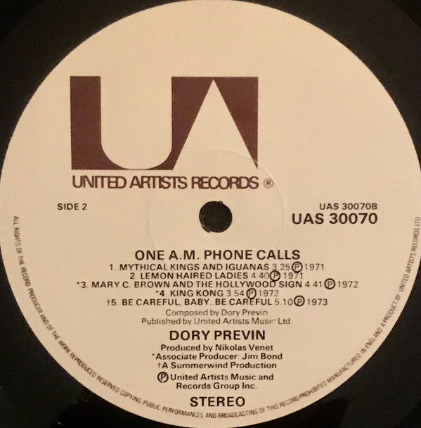 Dory Previn : One A.M. Phonecalls (LP, Comp)