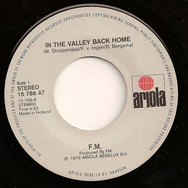 FM (10) : In The Valley Back Home (7", Single)