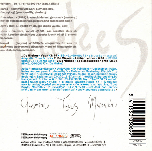 De Miekes : Vuur (CD, Single)