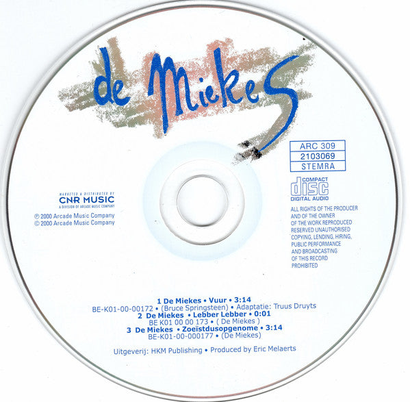 De Miekes : Vuur (CD, Single)