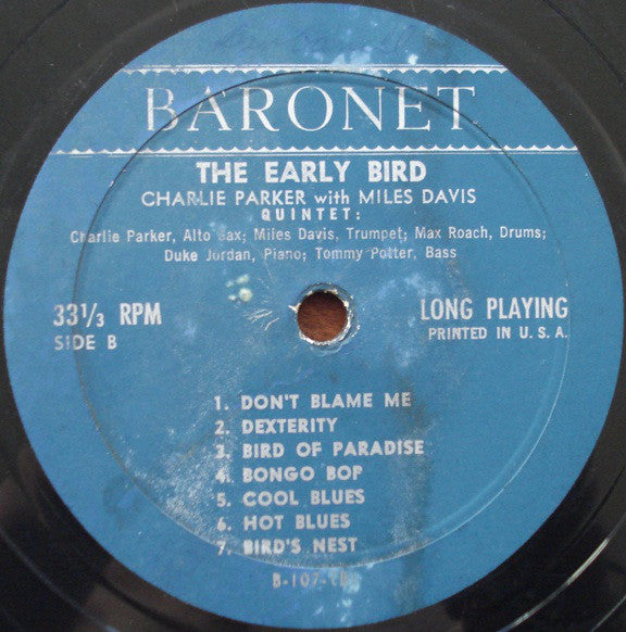 Charlie Parker With Miles Davis : The Early Bird (LP, Comp, Mono)