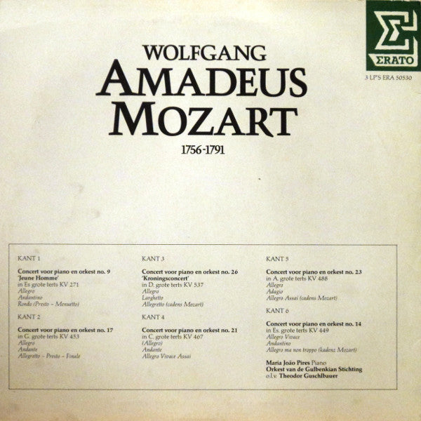 Wolfgang Amadeus Mozart - Maria-João Pires, Gulbenkian Orchestra O.L.V. Theodor Guschlbauer : 6 Pianoconcerten Nrs. 9, 14, 17, 21, 23, 26 (3xLP)