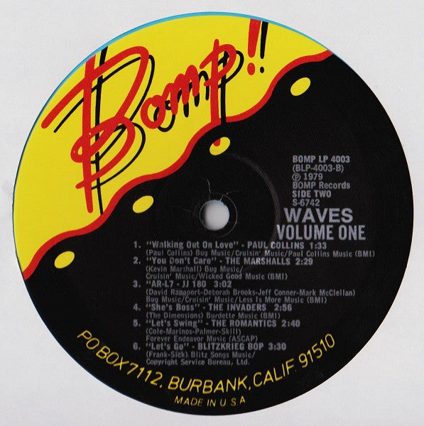 Various : Waves (An Anthology Of New Music Vol.1 January 1979) (LP, Comp, Blu)
