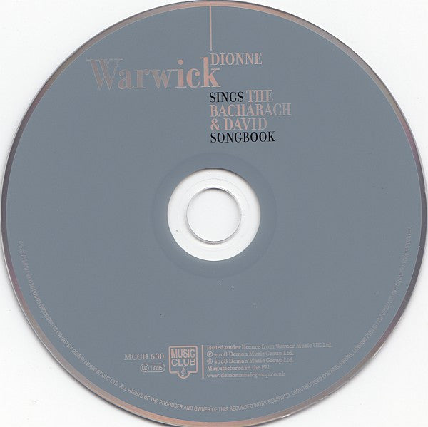 Dionne Warwick : Dionne Warwick Sings The Bacharach & David Songbook (CD, Comp)