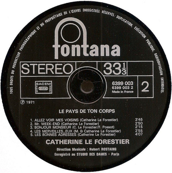 Catherine Le Forestier : Le Pays De Ton Corps (LP, Album)