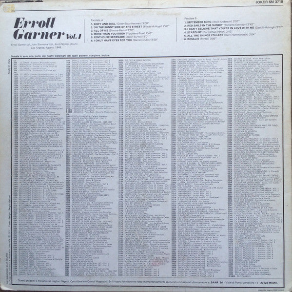Erroll Garner : Vol. 1 (LP, Comp, Bei)