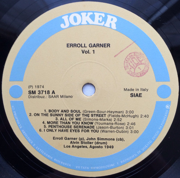 Erroll Garner : Vol. 1 (LP, Comp, Bei)