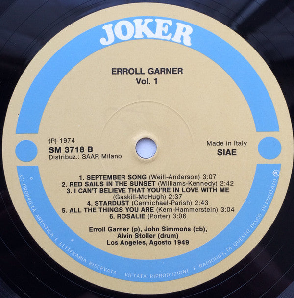Erroll Garner : Vol. 1 (LP, Comp, Bei)