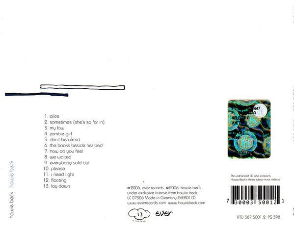 Howie Beck : Howie Beck (CD, Album, Enh)
