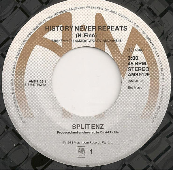 Split Enz : History Never Repeats (7", Single, etc)