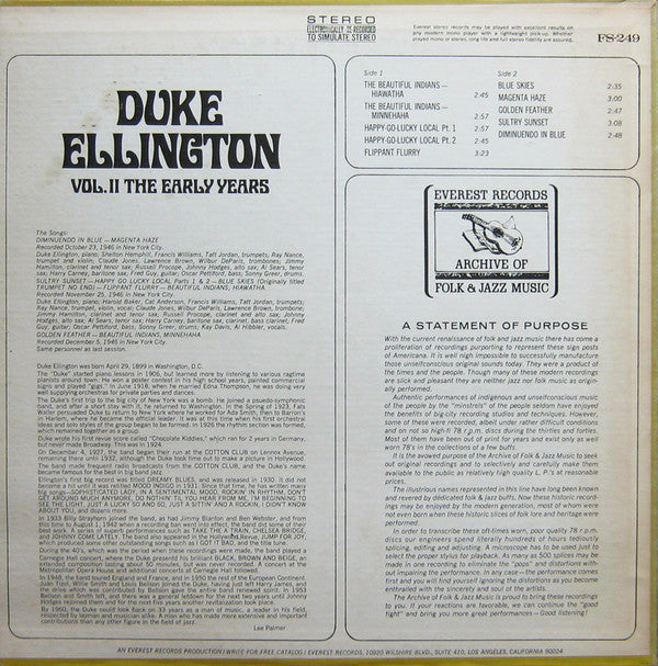 Duke Ellington : Vol. II. The Early Years (LP, Comp)