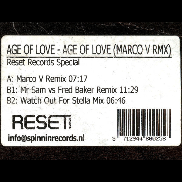 Age Of Love : Age Of Love (Marco V Rmx) (12", Promo)