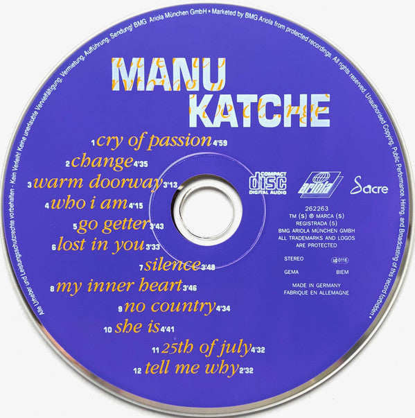 Manu Katché : It's About Time (CD, Album)