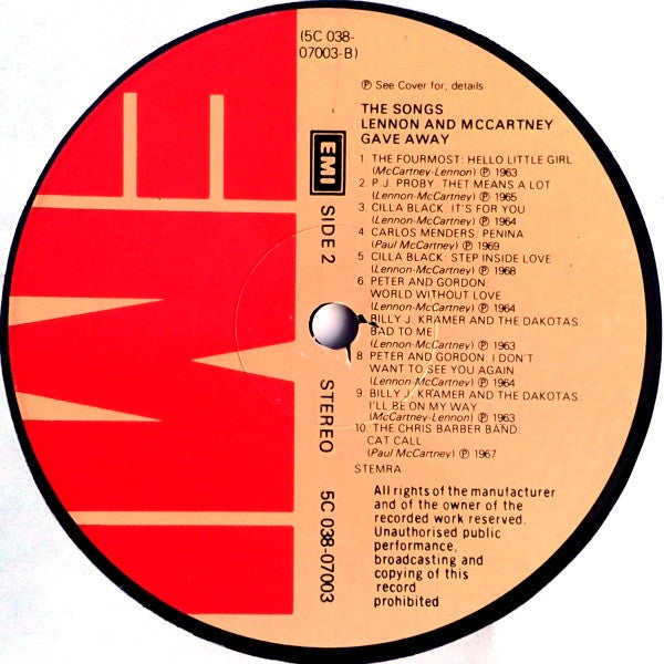 Various : The Songs Lennon And McCartney Gave Away (LP, Comp)