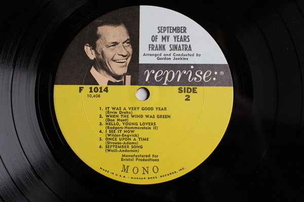Frank Sinatra : September Of My Years (LP, Album, Mono)