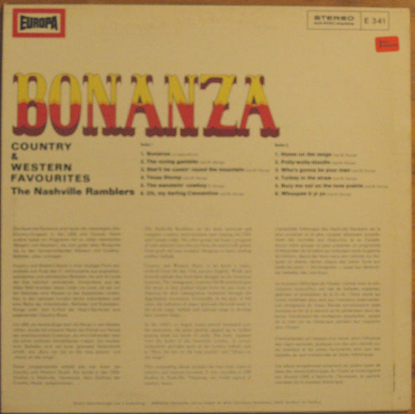 The Nashville Ramblers (2) : Bonanza (Country & Western Hits) (LP, Comp)