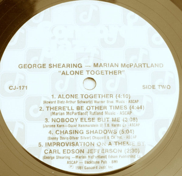 George Shearing, Marian McPartland : Alone Together (LP, Album)