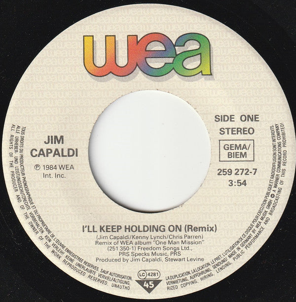 Jim Capaldi : I'll Keep Holding On (7", Single)