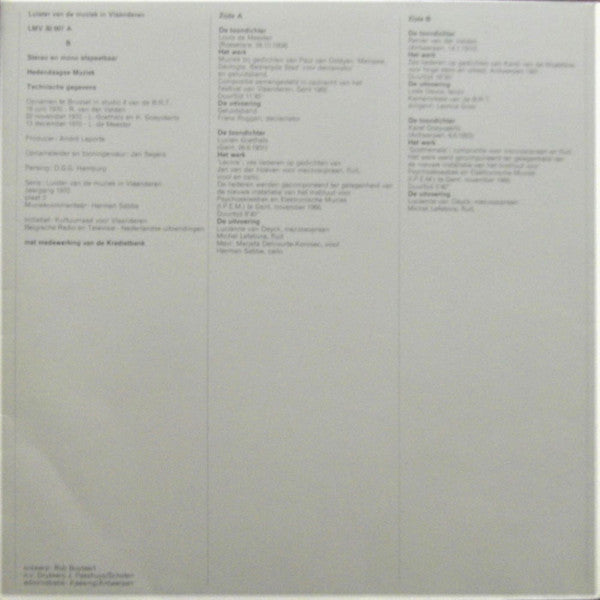 Various : Luister Van De Muziek In Vlaanderen 7 - Hedendaagse Muziek (LP, Tri)