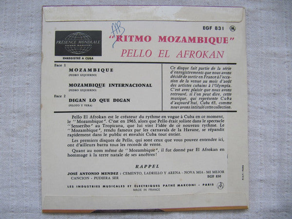 Pello El Afrokan : Dansez Le Mozambique (7", EP)
