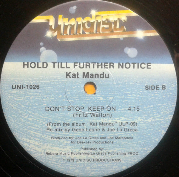 Kat Mandu : Don't Stop, Keep On (12")