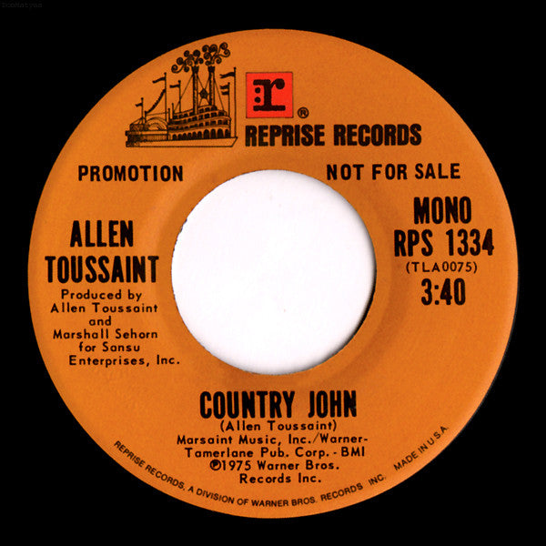 Allen Toussaint : Country John (7", Mono, Promo)