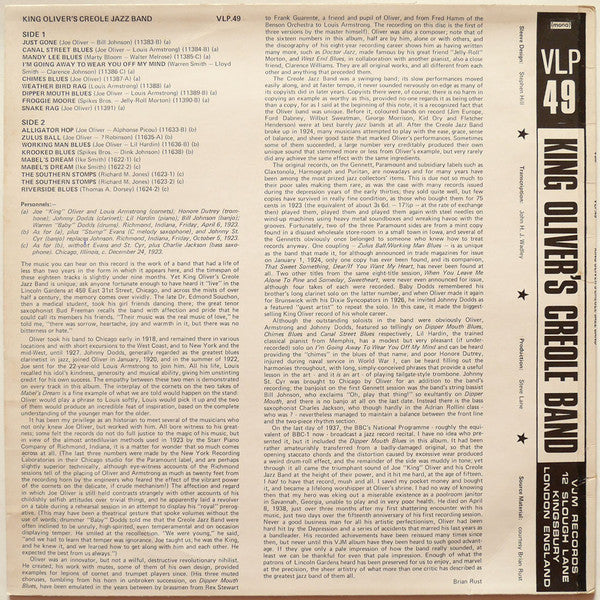 King Oliver's Creole Jazz Band : VJM Timespan - The Living History Of Jazz (LP, Comp)