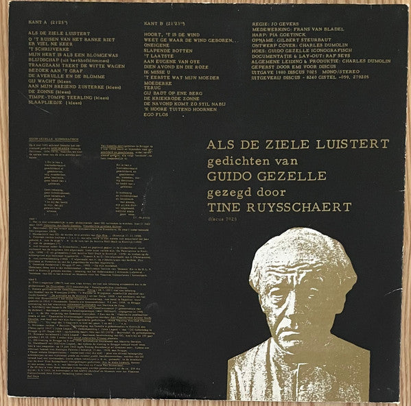 Guido Gezelle - Tine Ruysschaert : Als De Ziele Luistert ... Gedichten Van  Guido Gezelle Gezegd Door Tine Ruysschaert (LP, Album)