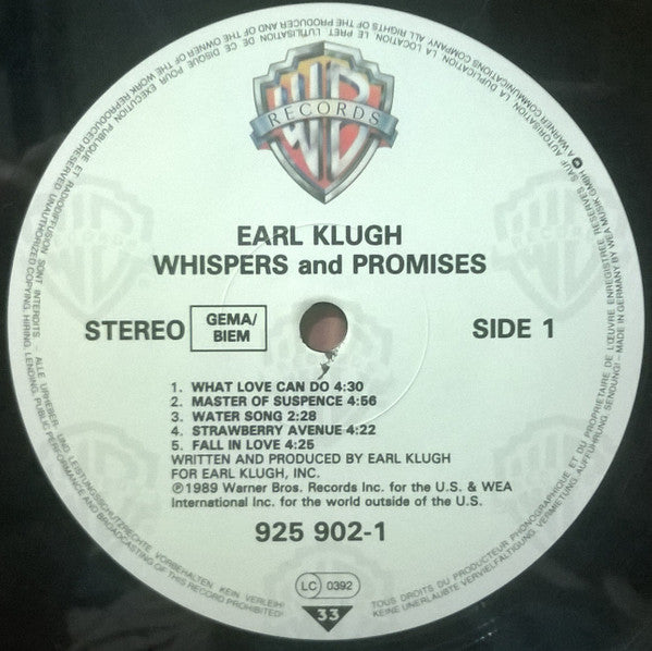 Earl Klugh : Whispers And Promises (LP, Album)
