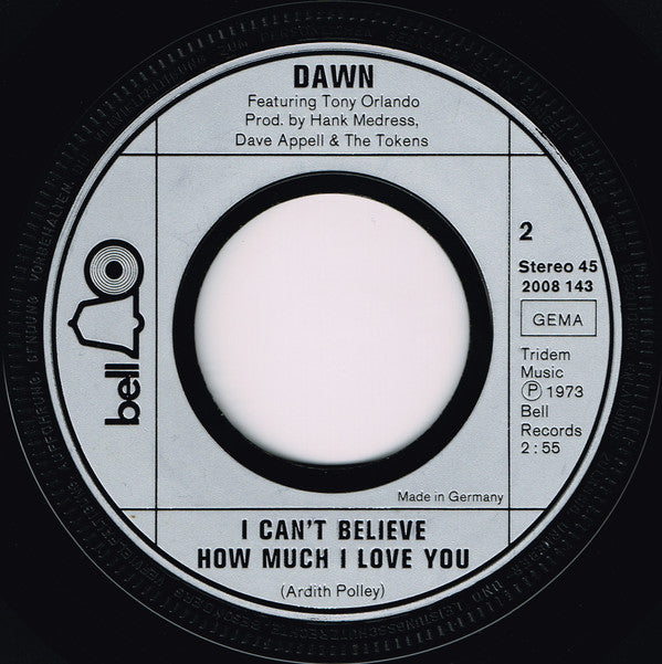 Dawn (5) Featuring Tony Orlando : Tie A Yellow Ribbon Round The Ole Oak Tree (7", Single)