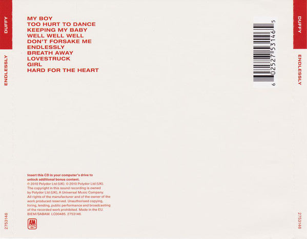 Duffy : Endlessly (CD, Album, Enh)