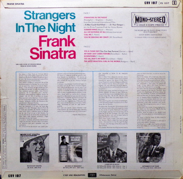 Frank Sinatra Arranged And Conducted By Nelson Riddle : Strangers In The Night (LP, Album)