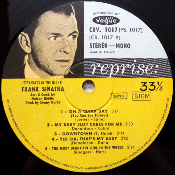 Frank Sinatra Arranged And Conducted By Nelson Riddle : Strangers In The Night (LP, Album)