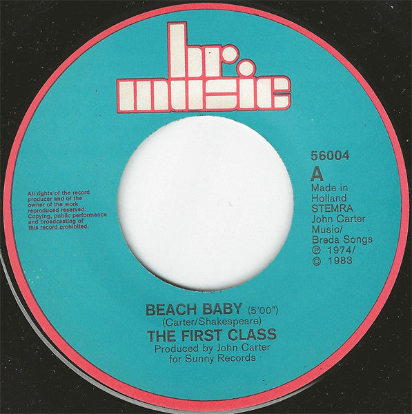 The First Class* : Beach Baby (7", Single)
