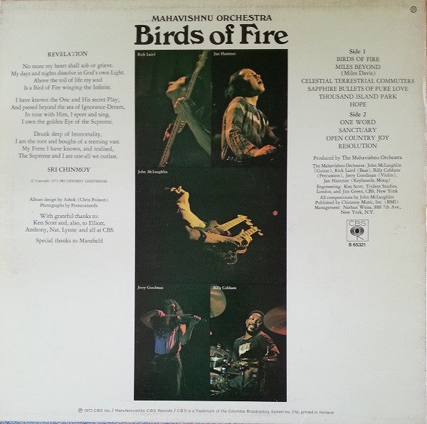 Mahavishnu Orchestra : Birds Of Fire (LP, Album)