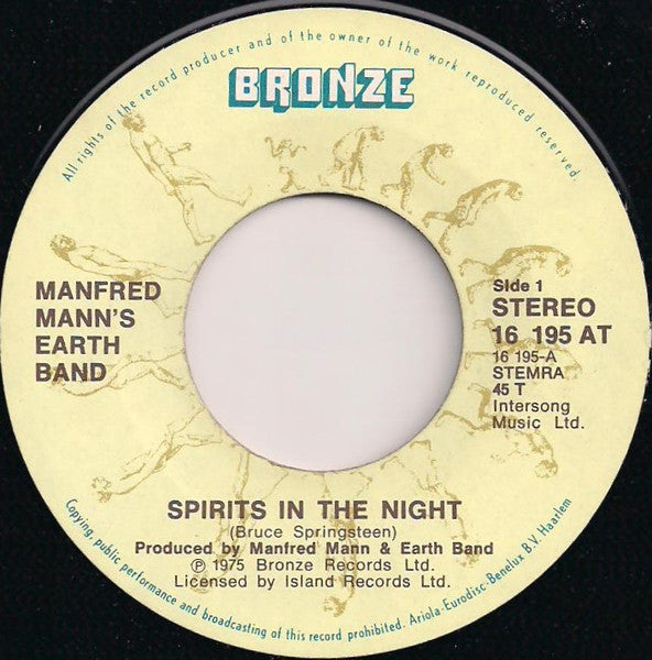 Manfred Mann's Earth Band : Spirits In The Night (7", Single)