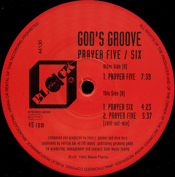 God's Groove : Prayer Five / Six (12")
