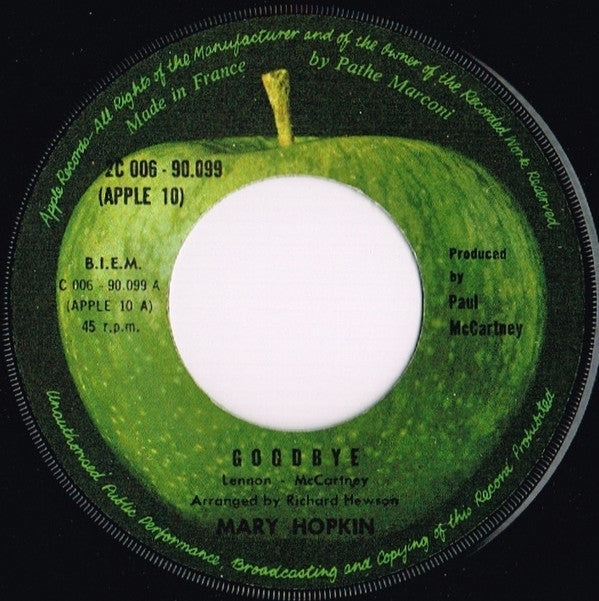 Mary Hopkin : Goodbye (7")