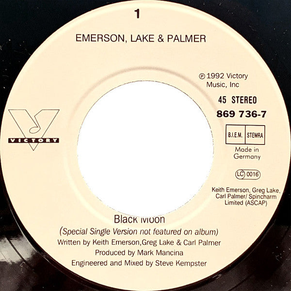 Emerson, Lake & Palmer : Black Moon (7", Single)